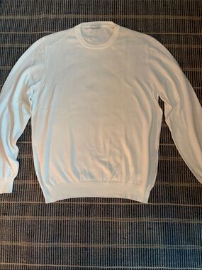 Boglioli Men's Crewneck Sweater in White-size large